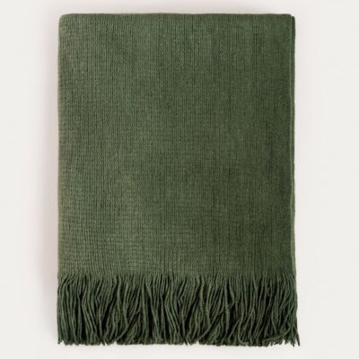 Blanket | FINNS | ombre soft green with fringe | 130x170 cm | 750564