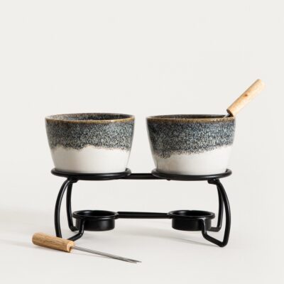 Fondue set | LAMBI | with warmer double | 19x13 cm | 751356