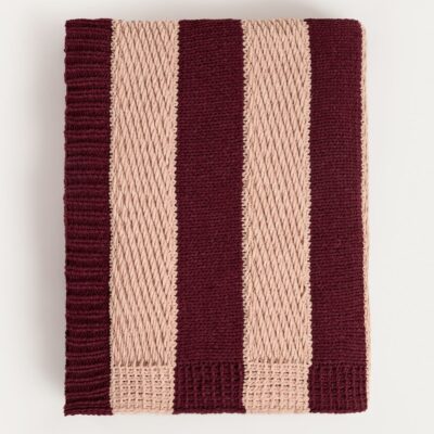 Blanket | RUDENS | burgundy stripes | 130x170cm | 752438