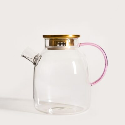 Jug | KUBBE | with pink handle and golden lid | 1.8 l | 752476