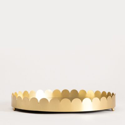 Decorative tray | GRAZIA | with mirror round gold | 31x4 cm | 752551