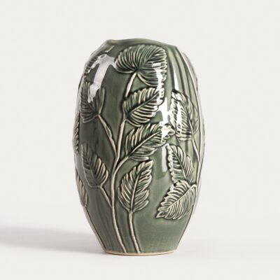 Vase | MINNA | ceramic leaf green | 25x15.5 cm | 752582