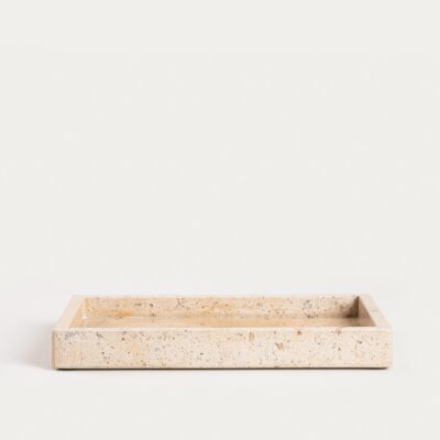 Decorative tray | MARMURI | in beige marble | 25x15x3 cm | 752797