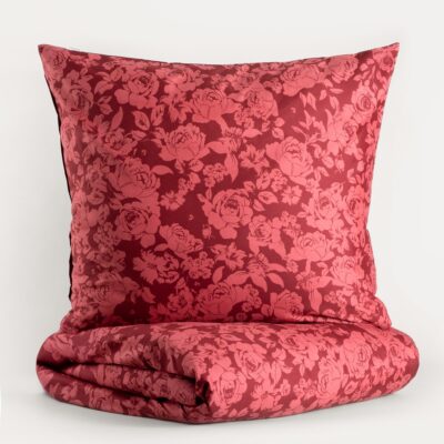 MARGOT | Бордовое постельное белье из микрофибры с рисунком | 140x200 + 1*70x80 см | 753589