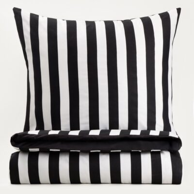 RAYAS | Постельное белье из микрофибры с черно-белыми полосами | 220x200 + 2*70x80 см | 755774