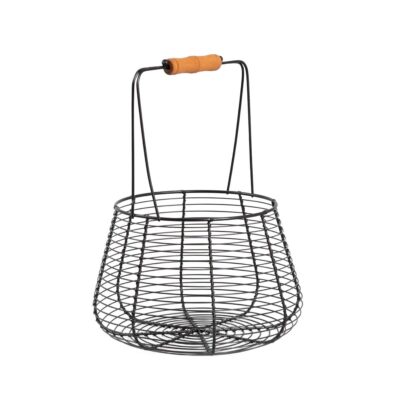 Basket | RAVON | black with handle | 24x35 cm | 730825