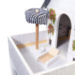 KX6201 Domek dla lalek MDF drewniany z akcesoriami LED 80cm czar