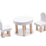 KX6201 Domek dla lalek MDF drewniany z akcesoriami LED 80cm czar