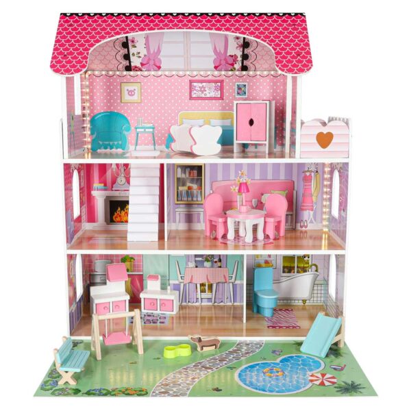 Domek-dla-lalek-drewniany-Lulilo-Gardeno-z-ogrodkiem-mebelki-70cm-rozowy-LED-176185 Domek-dla-lalek-drewniany-Lulilo-Gardeno-z-ogrodkiem-mebelki-70cm-rozowy-LED-176185