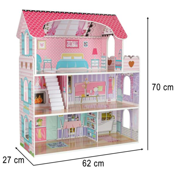 Domek-dla-lalek-drewniany-MDF-mebelki-70cm-rozowy-LED-176485 Domek-dla-lalek-drewniany-MDF-mebelki-70cm-rozowy-LED-176485