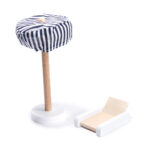 KX6201 Domek dla lalek MDF drewniany z akcesoriami LED 80cm czar