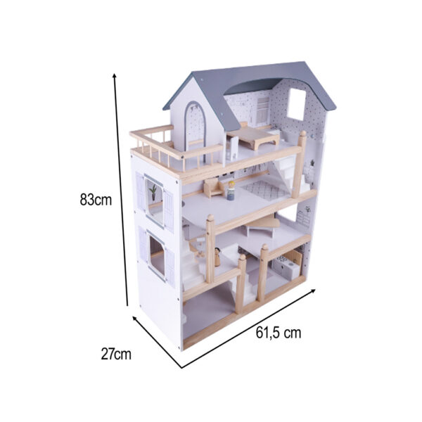Domek-dla-lalek-drewniany-mebelki-80cm-bialy-szary-166646 Domek-dla-lalek-drewniany-mebelki-80cm-bialy-szary-166646