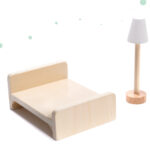 KX6201 Domek dla lalek MDF drewniany z akcesoriami LED 80cm czar