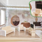 KX5944 Domek dla lalek drewniany apartament Ikonka boho 8