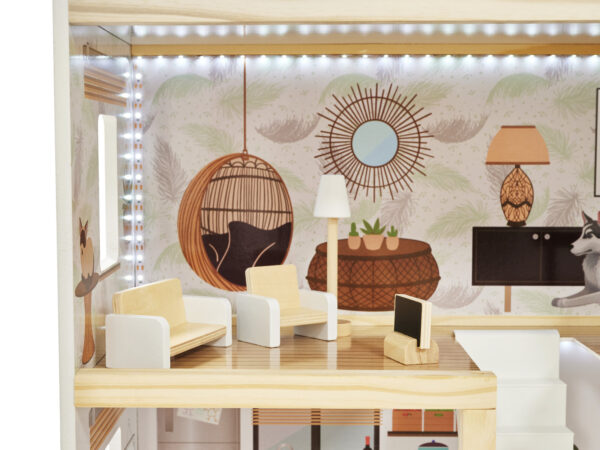 KX5944 Domek dla lalek drewniany apartament Ikonka boho 15-1 KX5944 Domek dla lalek drewniany apartament Ikonka boho 15-1