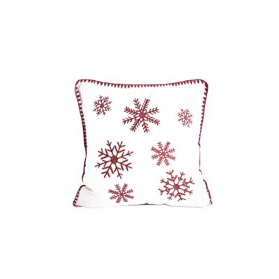Pillowcase | ORIEL | in red snowflakes | 45x45cm | 709142
