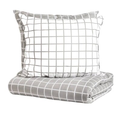 Bedding | REYES | cotton two-toned gray and white | 160x200 + 2*70x80 cm | 730276