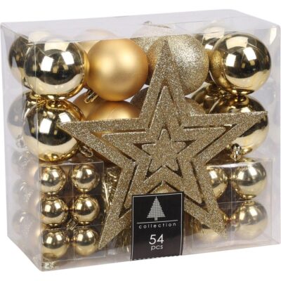 ДЕКОРАТИВНАЯ ПЛАСТИКОВАЯ БЕЗДЕЛУШКА БЕЗОПАСНЫЙ НАКОНЕЧНИК 54 ЭЛЕМЕНТА ЗОЛОТО