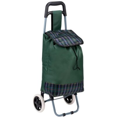 CART WHEELED SHOPPING BAG WITH FRAME 31L GREEN