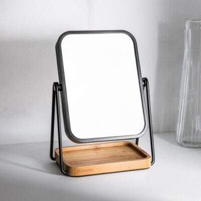 Зеркало | AIXA | с подставкой черное | 15x10x22 см | 732669