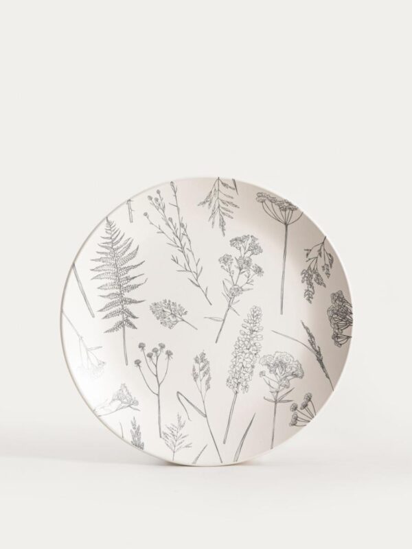 Zastawa stołowa | BARI | szara w motyw kwiatów 18szt | | 752452