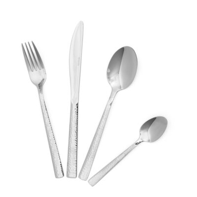 Cutlery set | MARTELLO | with hammered silver handle | 24 pieces | ALL 808246