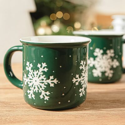 Mug | TRINKIE | green with snowflake, 2 pcs | 0.36 l | 831800