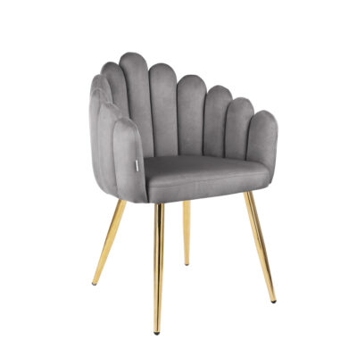 Armchair | LANA | velour grey | 56x55x83 cm | ALL 850023