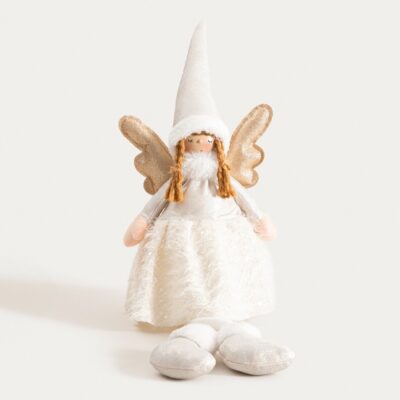 Гном | AURIE | серебряный ангел со светодиодами | 80 см | 751622