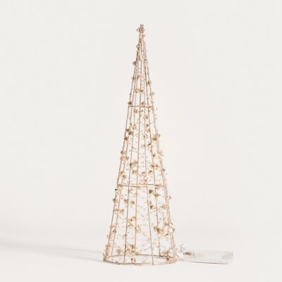 Украшение | KAICE | Елка золотая со светодиодами малая | 40 см 15 светодиодов | 754548
