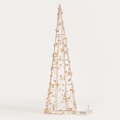 Украшение | KAICE | золотая елка со светодиодами большая | 50 см 20 светодиодов | 754555