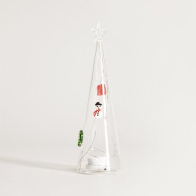 LED decoration | LAAWEL | glass Christmas tree with embedded decorations | 23.5 cm | 757426