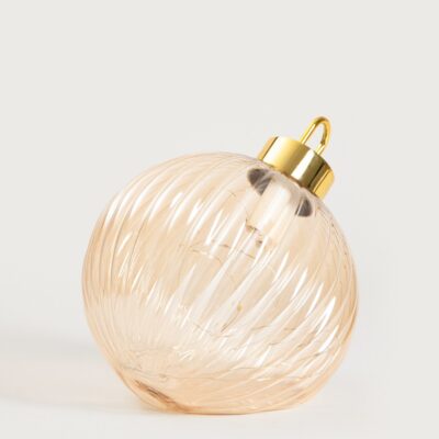 LED lantern | TATUM | gold glass bauble | 18x21 cm | 757839