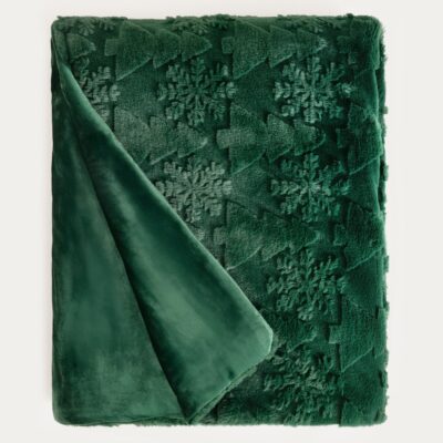 Blanket | FROST | green with festive pattern | 150x200 cm | 758126