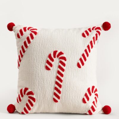 Pillowcase | CLELLILE | with candy cane motif | 45x45 cm | 758171