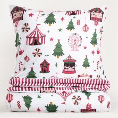 Bedding | CINDY | microfibre in Christmas pattern | 160x200 + 2*70x80 cm | 758812
