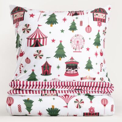 Bedding | CINDY | microfibre in Christmas pattern | 140x200 + 1*70x80 cm | 758836