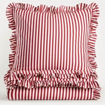 TRUDY | striped cotton duvet with frill | 140x200 + 1*70x80 cm | 758867