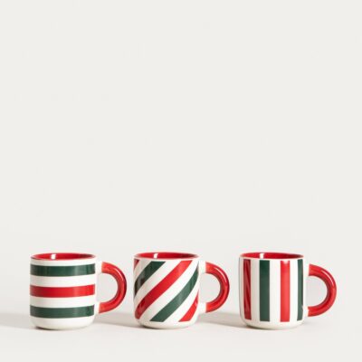 Set of | AUREVIA | striped mugs 3 pcs | 0,1 l | 761232