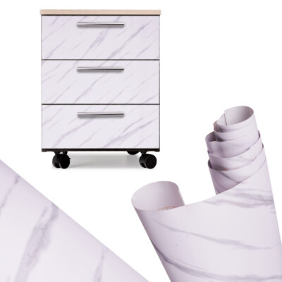 Foil roll self-adhesive wallpaper veneer white marble - jazz 1,22x50m