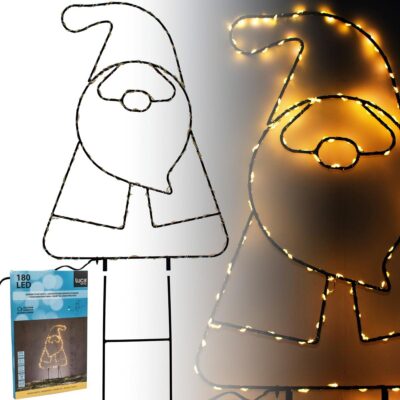 GARDEN MICHAEL STAND WHITE 180 LED BATTERY LAMP 29.5x67.5CM LUCA