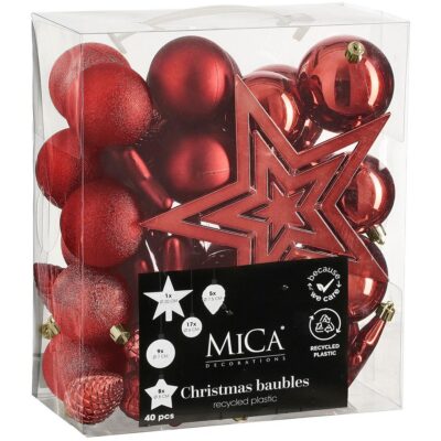 ДЕКОРАТИВНАЯ ПЛАСТИКОВАЯ БЕЗДЕЛУШКА БЕЗОПАСНАЯ 40ШТ КРАСНАЯ СЛЮДА