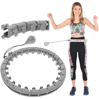 HULA HOP WITH MASSAGER AND WEIGHT GRAY ENERO FIT
