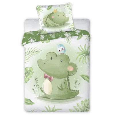 Хлопковое постельное белье 100x135 + 40x60 Крокодил