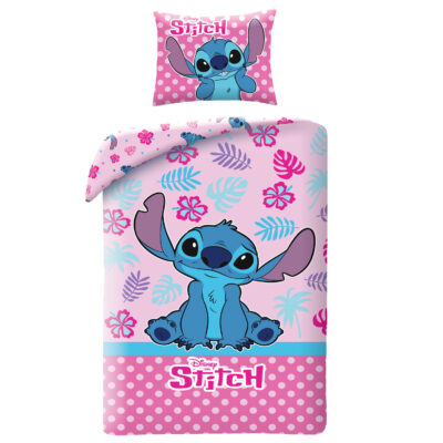 Cotton bedding 140x200+1p70x90 Lilo and Stitch pink