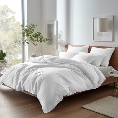 CIZGILI cotton satin bedding WHITE/160x200 EXCLUSIVE