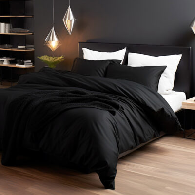 Хлопковое сатиновое постельное белье BLACK 04000966/160x200