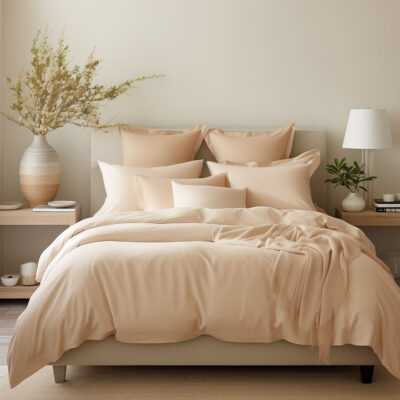 Постельное белье из хлопкового сатина LIGHT BEige 044/180x200