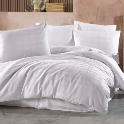 MARSELA WHITE/160x200 EXCLUSIVE cotton satin bedding