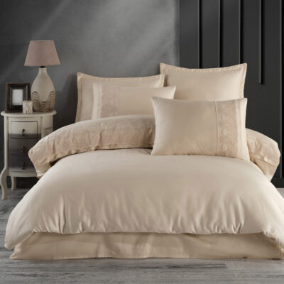 Cotton satin bedding with guipure(P) VALINOR 3/160x200 GUIPURE